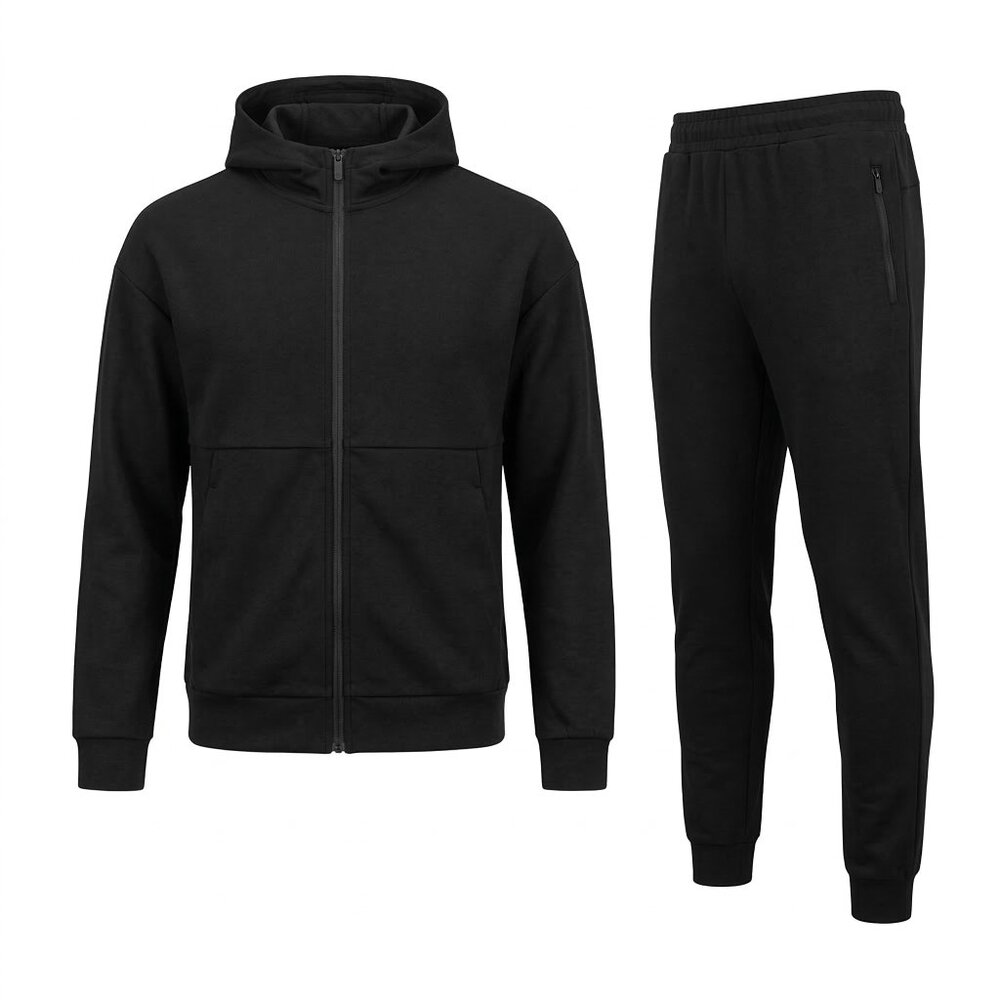 NWT White Mark Cozy Collection Lounge Tracksuit Set Fleece Hoodie Jogger Black L